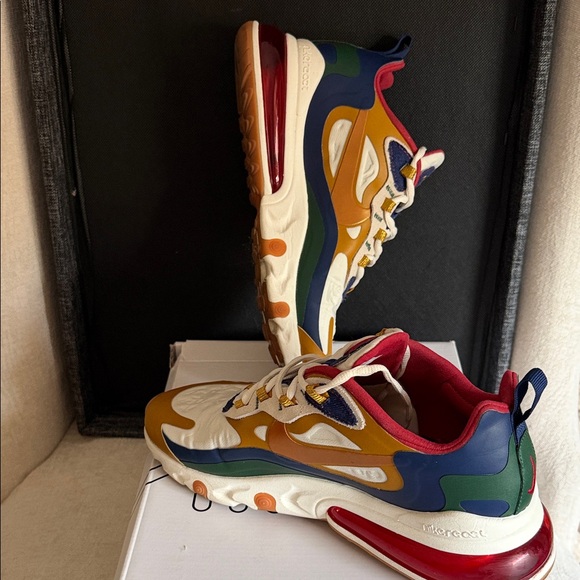 💝❤️Nike AIR MAX 270 Women's blue void/metallic gold. NIKE AIR MAX 270 REACT💝❤️ - Picture 15 of 16